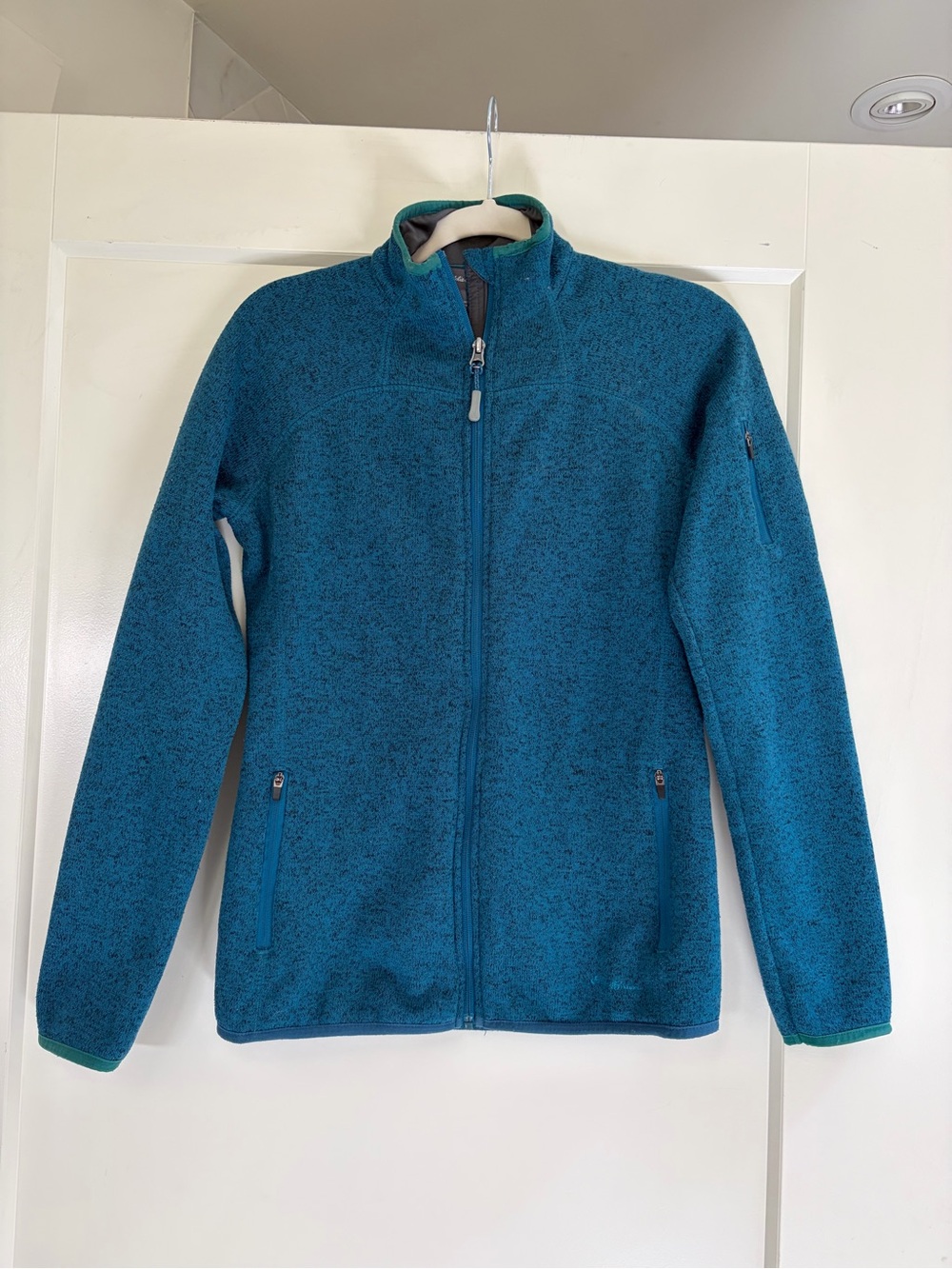 Eddie Bauer Blue Full-Zip Teddy Fleece Jacket